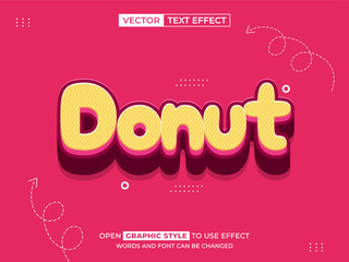 donut editable text, font effect, 3d text for title