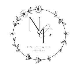 FN Typography Initial Letter Brand Logo, FN brand logo, FN monogram Wedding logo, abstract logo design