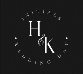 HK Typography Initial Letter Brand Logo, HK brand logo, HK monogram Wedding logo, abstract logo design