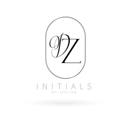 DZ Typography Initial Letter Brand Logo, DZ brand logo, DZ monogram Wedding logo, abstract logo design	