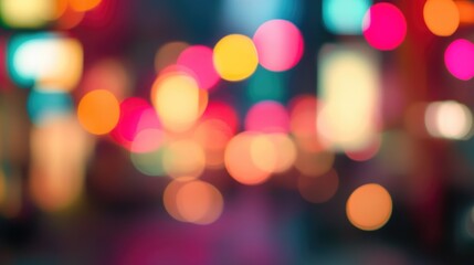 Fototapeta premium Colorful bokeh lights background. Blurred circle shapes. Multicolored blurry lights bokeh defocused abstract background for events.
