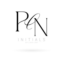 PN Monogram logo, Minimalist Typographic Line Monogram Logo, PN Wedding monogram logo, PN Typography Initial Letter Brand Logo	