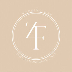 ZF Typography Initial Letter Brand Logo, ZF brand logo, ZF monogram Wedding logo, abstract logo design