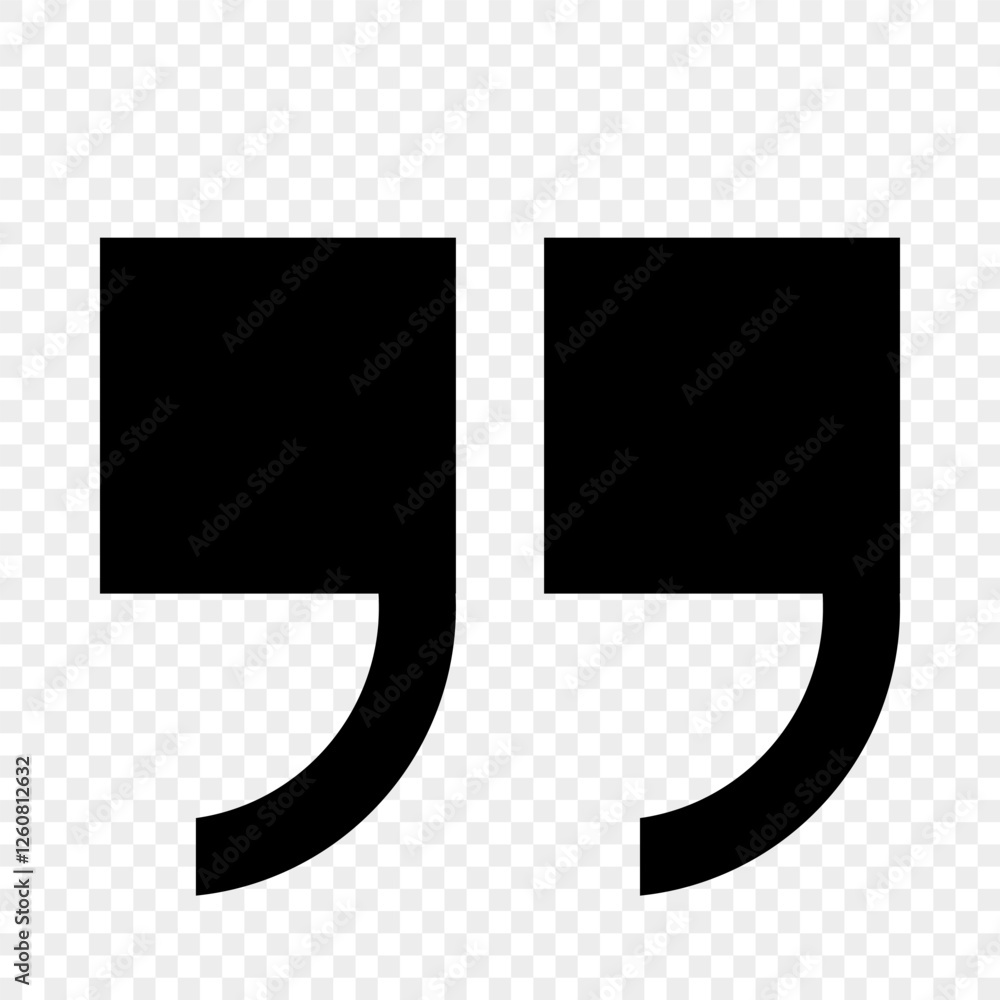 Fototapete a set of square quotation marks with sharp corners in black on a white background. quotation marks i