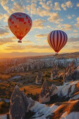 Fototapeta premium Hot Air Balloons Over Valley