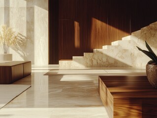 Plant on Wooden Bench