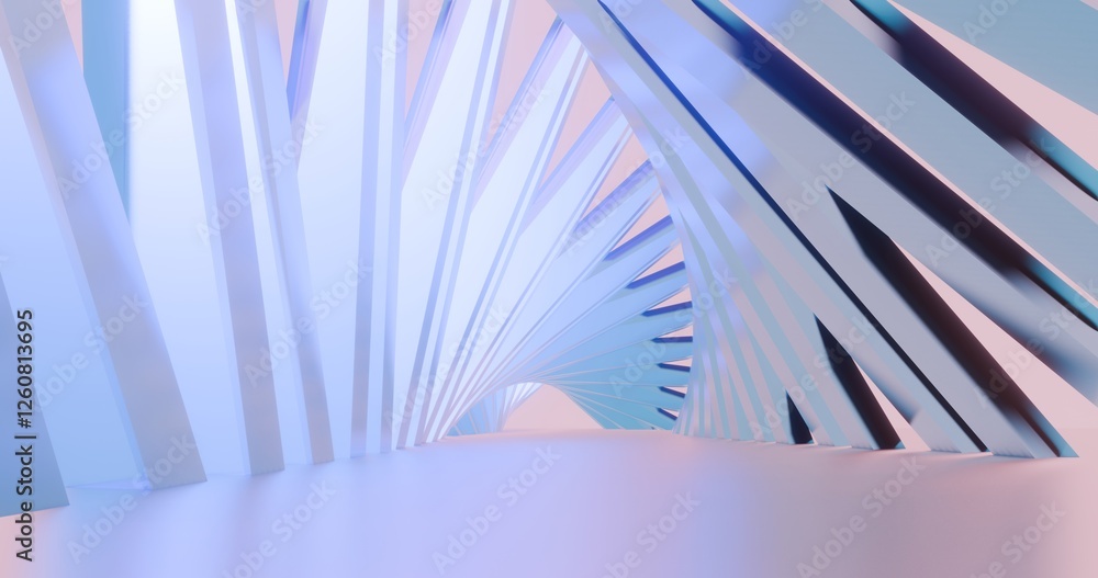 Poster abstract architecture background geometric shapes in design interior 3d render