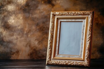 Ornate antique frame highlighting nostalgia and forgotten memories in a timeless space