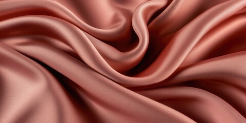 Fototapeta premium Red silk fabric close-up
