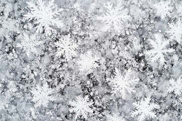 Fototapeta premium Snowflakes on snowy ground