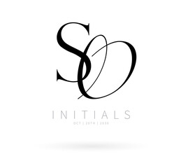 SO Monogram logo, Minimalist Typographic Line Monogram Logo, SO Wedding monogram logo, SO Typography Initial Letter Brand Logo	