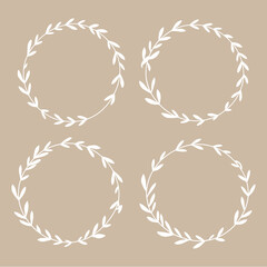 Hand drawn floral frames and divider with flowers and leaves.Elegant logo template.Vector illustration vintage decorative elements for label,branding business identity