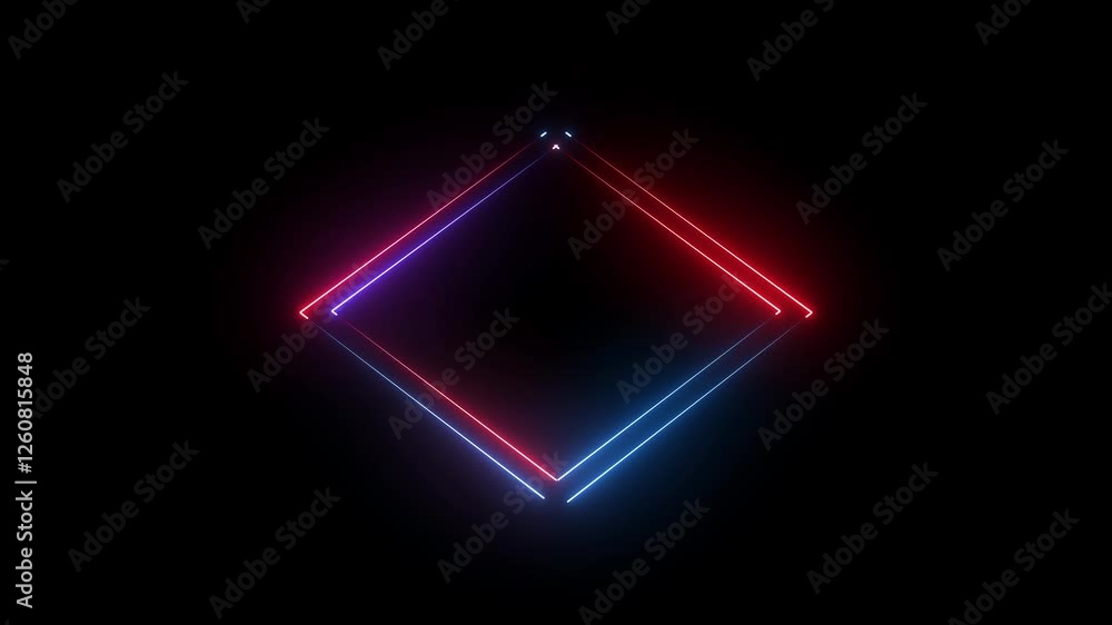 Poster neon glowing laser lines motion abstract background. seamless loop.