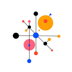 Obraz premium Colorful Abstract Shapes Connected in a Modern Minimalist Style