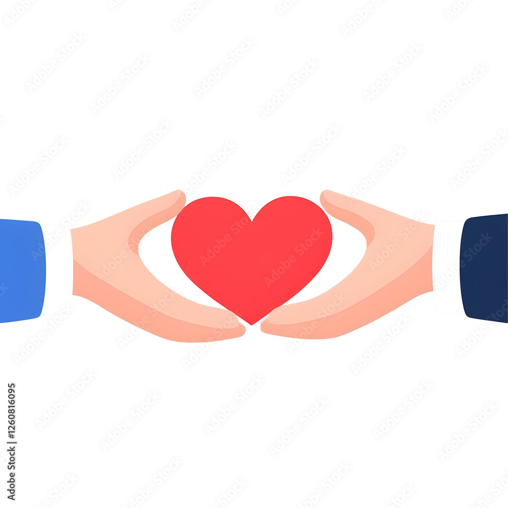 Poster hands offering heart symbolizing love and compassion in unity