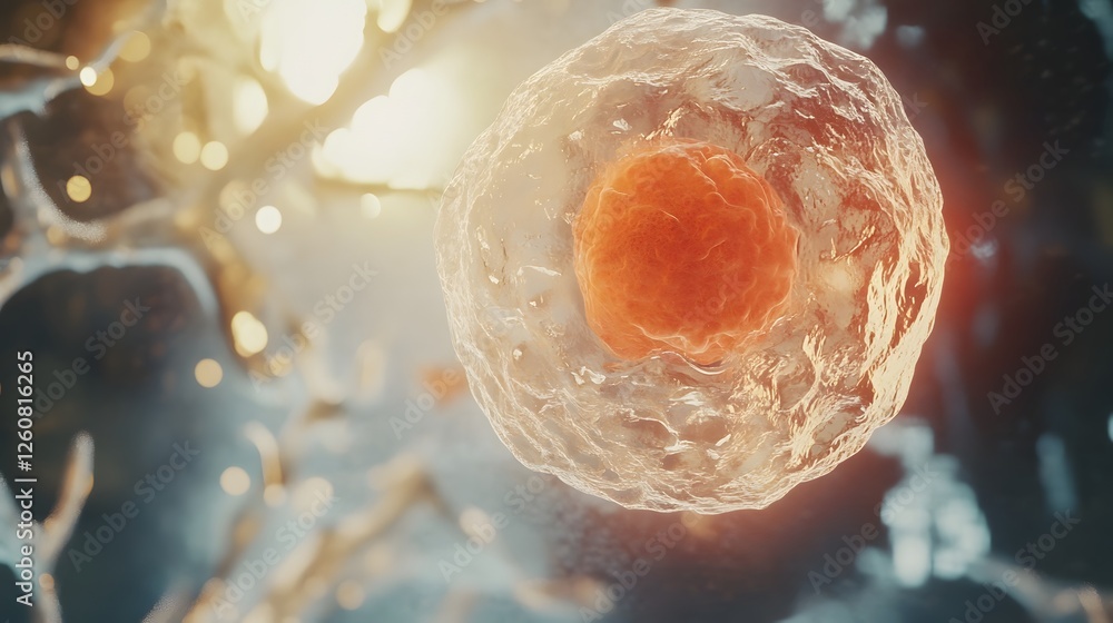 Poster closeup of an intriguing microscopic organic cell structure with intricate and detailed patterns cap