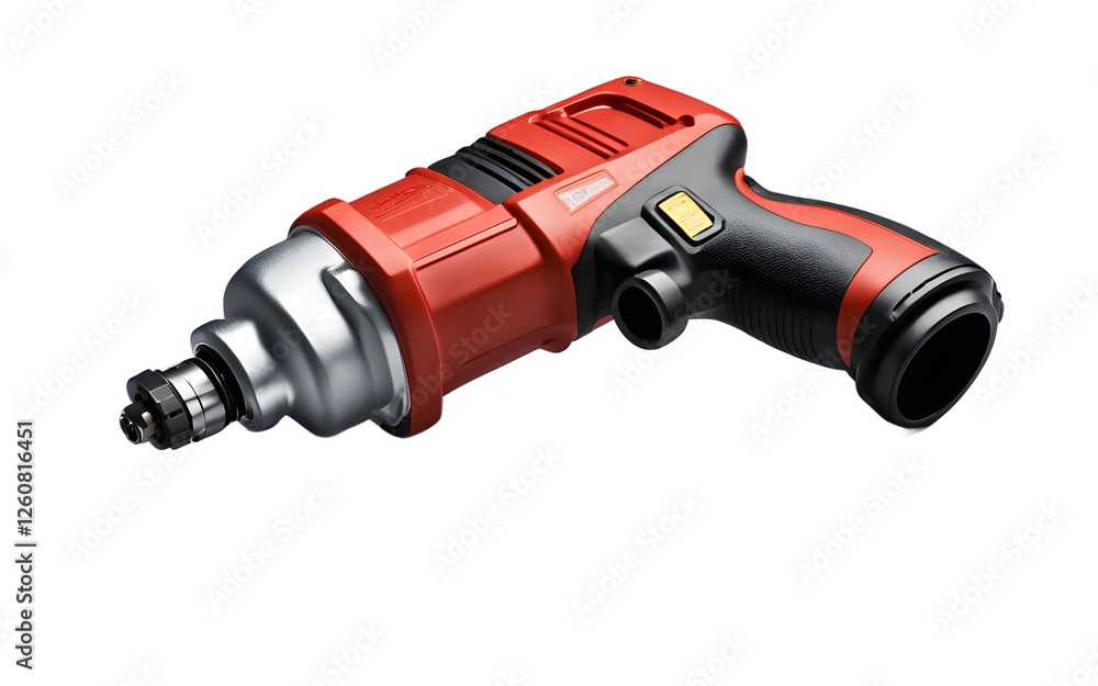 Poster a pneumatic impact wrench with a strong grip, isolated on a empty plain background
