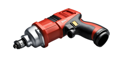 A pneumatic impact wrench with a strong grip, isolated on a empty plain background