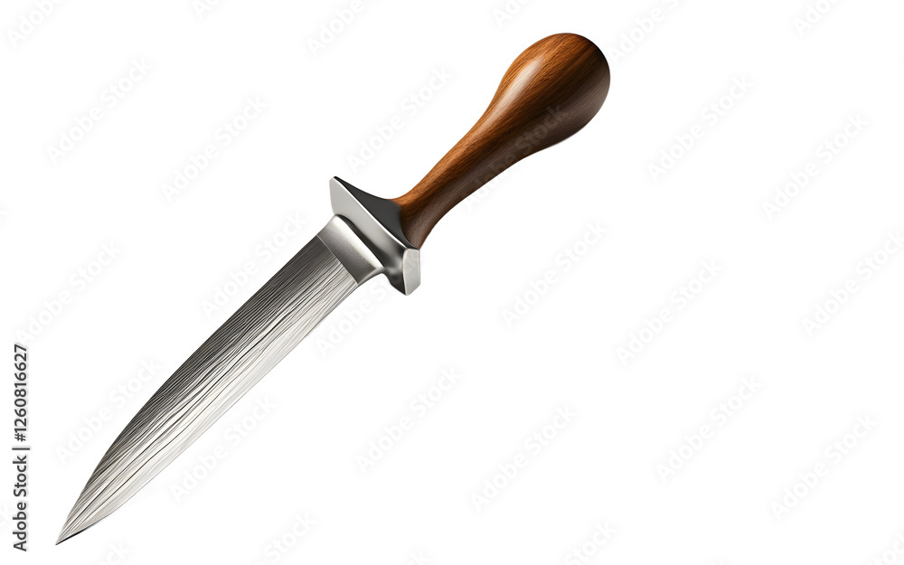 Aufkleber a sharpened chisel with a wooden handle, isolated on a empty plain background