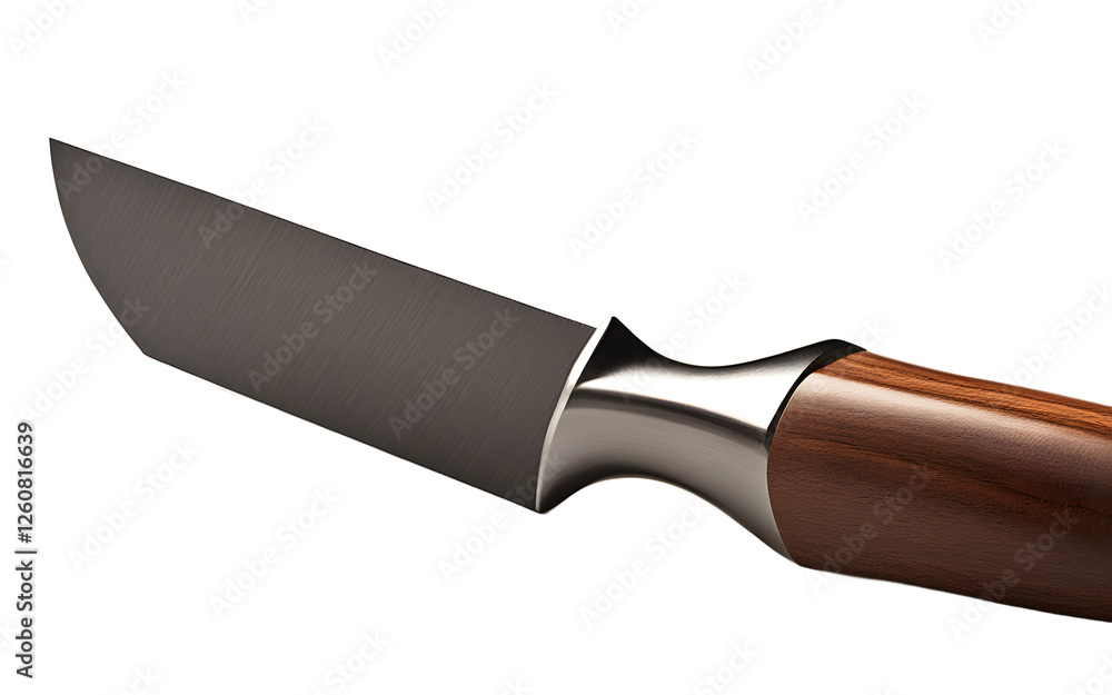 Poster A sharpened chisel with a wooden handle, isolated on a empty plain background