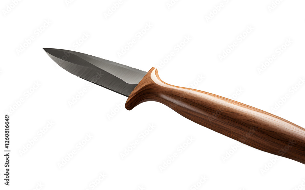 Poster A sharpened chisel with a wooden handle, isolated on a empty plain background