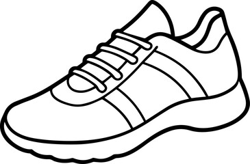 sports shoe outline vector illustration line art