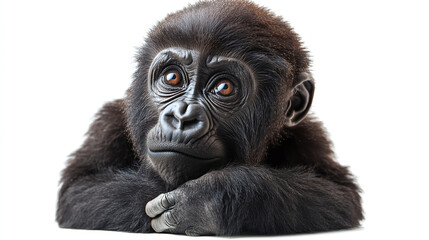 Obraz premium Gorilla isolated on white background.