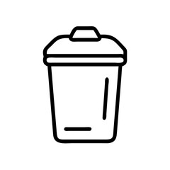 Trash bin icon on a transparent background, cleaning concept