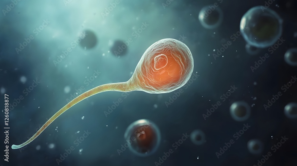 Fototapete Closeup view of a microscopic cellular structure in a laboratory setting highlighting the intricate and fascinating details of organic life at the microscopic level