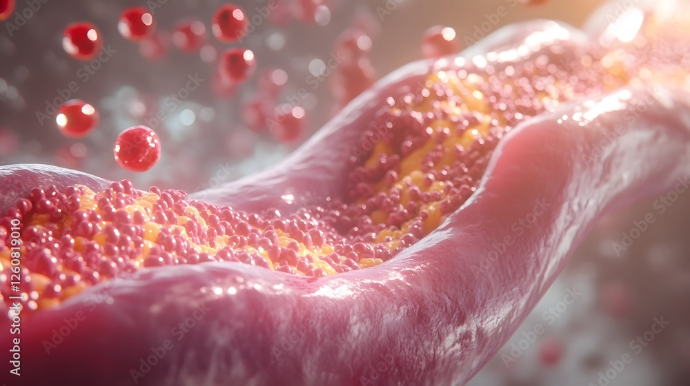 Poster closeup view of a ripe juicy grapefruit with vibrant red skin and shimmering water droplets reflecti