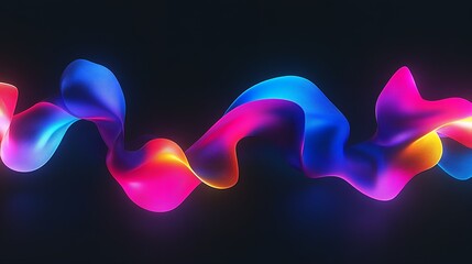 Abstract Colorful Neon Waves Vibrant Flowing Lines Dynamic Energy Digital Art Background