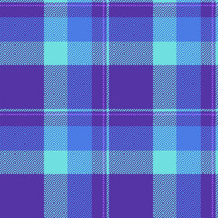 Pop texture fabric seamless, stage plaid tartan pattern. Celebrate background textile check vector in indigo and teal colors.