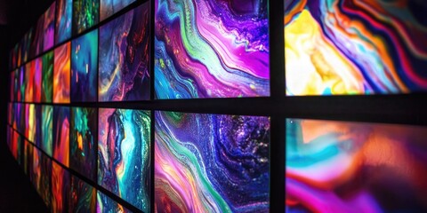 Colorful Glass Panels Wall
