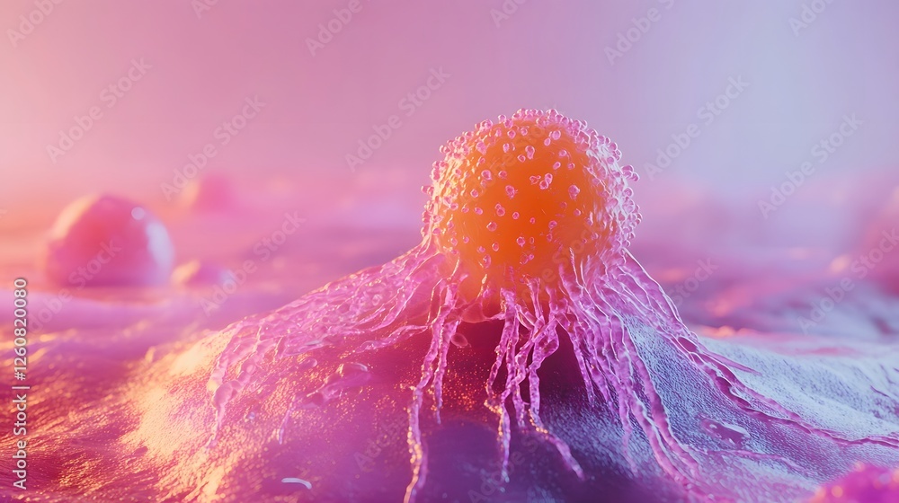 Poster colorful abstract and vibrant textures and patterns that resemble microscopic biological structures 