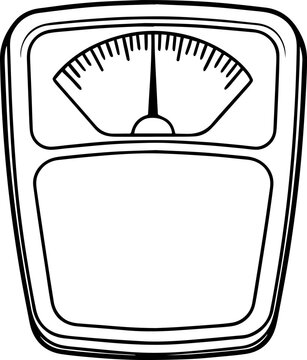 recommend clip art: Calorimeter, weight scale, analog multimeter outline vector illustration