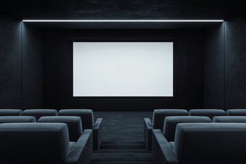 Fototapeta premium Modern cinema interior with empty seating.