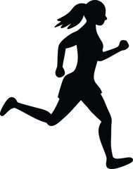 Runners silhouettes collection - vector