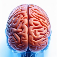 Detailed Close-Up of the Human Brain Highlighting the Cerebral Cortex and Sulci