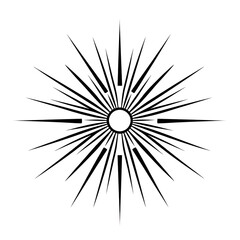 Obraz premium Classic Sunburst Tattoo Art with Vivid Radiating Rays