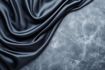 Obraz premium Elegant black fabric on a textured surface.