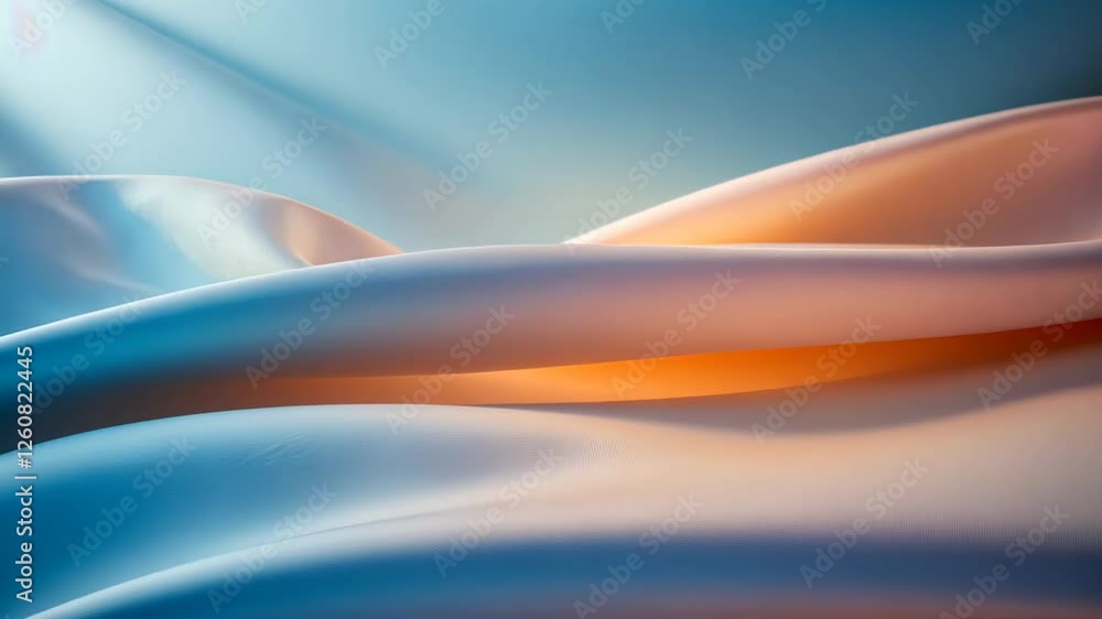 Poster soft waves of fabric gently illuminated by warm light create a tranquil atmosphere in an artistic se