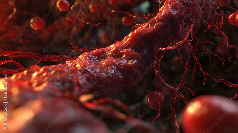 Poster detailed macro view of the intricate anatomy and structure of muscular tissue showcasing the complex