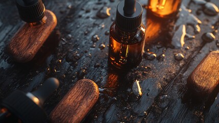 Essential Oil Droppers and Wooden Accessories