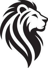 Lion head silhouette vector art illustration	