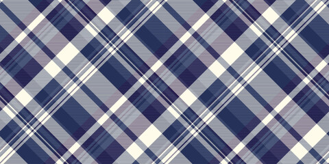 Elegant diagonal plaid pattern in shades of blue, gray, and white. Perfect for textile design, website backgrounds, or fashion projects.