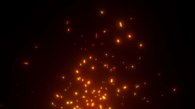 overlay background flying fire sparks particles animation
