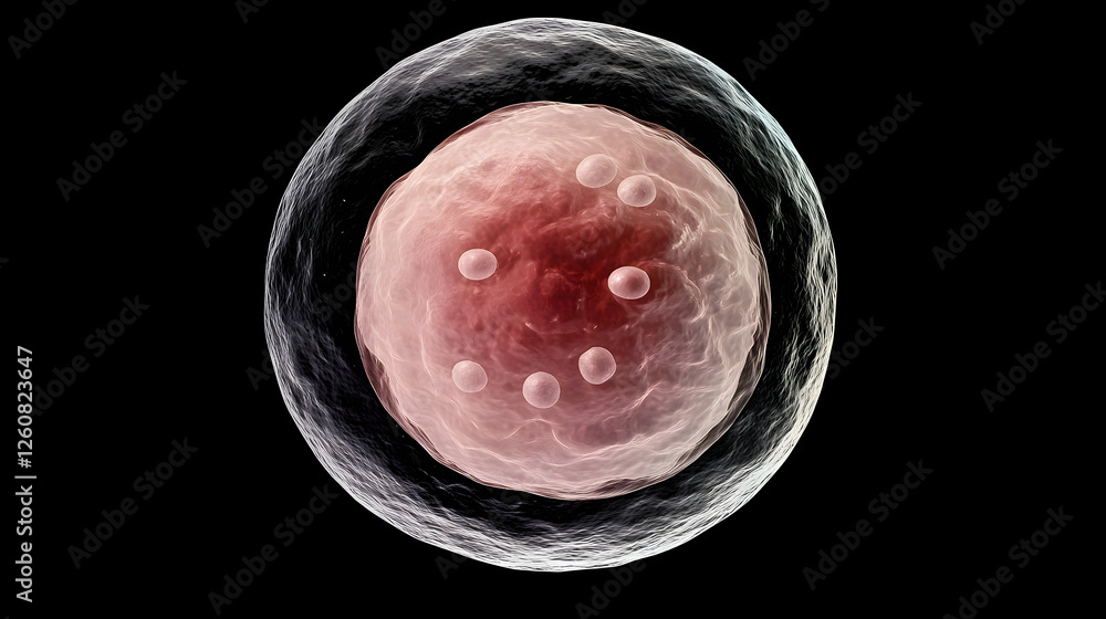 Leinwandbilder detailed microscopic view of a single eukaryotic cell structure showing the nucleus cytoplasm and ce