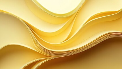 Abstract yellow wavy layers, soft light,  background design