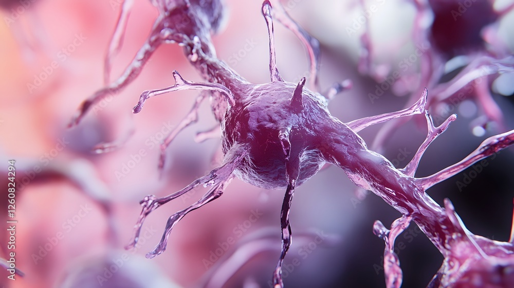 Aufkleber detailed microscopic view of a vibrant organic cellular structure with abstract patterns and intrica