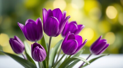 Naklejka premium purple tulips in the garden